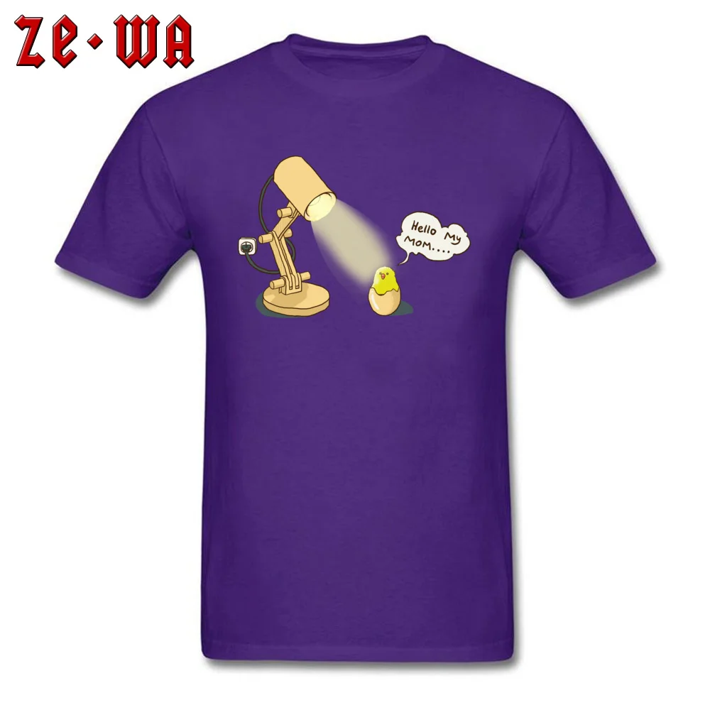 chicken hatched Retro Fitness Tight T Shirt Round Neck 100% Cotton Short Sleeve Tops T Shirt for Men Tee-Shirt Summer/Fall chicken hatched purple