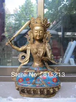 bi00401 18 Tibet buddhism bronze gilt cloisonne manjuist kwan-yin Bodhisattva statue
bi00401 18 Tibet buddhism bronze gilt cloisonne manjuist kwan-yin Bodhisattva statue