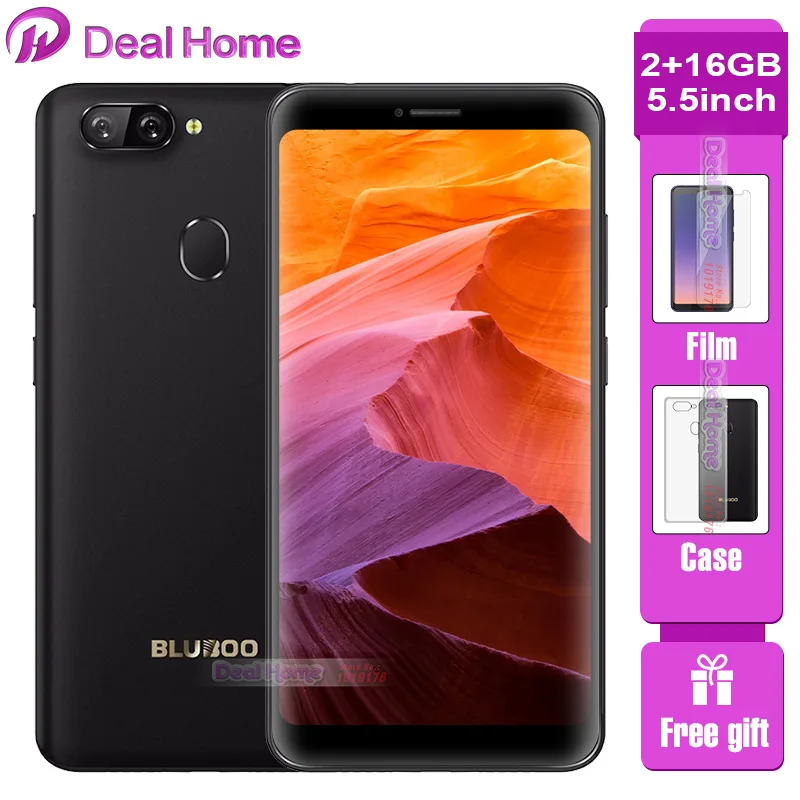 

Original BLUBOO D6 3G WCDMA Mobile Phones Android 8.1 2GB RAM 16GB ROM MT6580A Quad Core Dual Back Cameras 5.5 inch Cell Phone