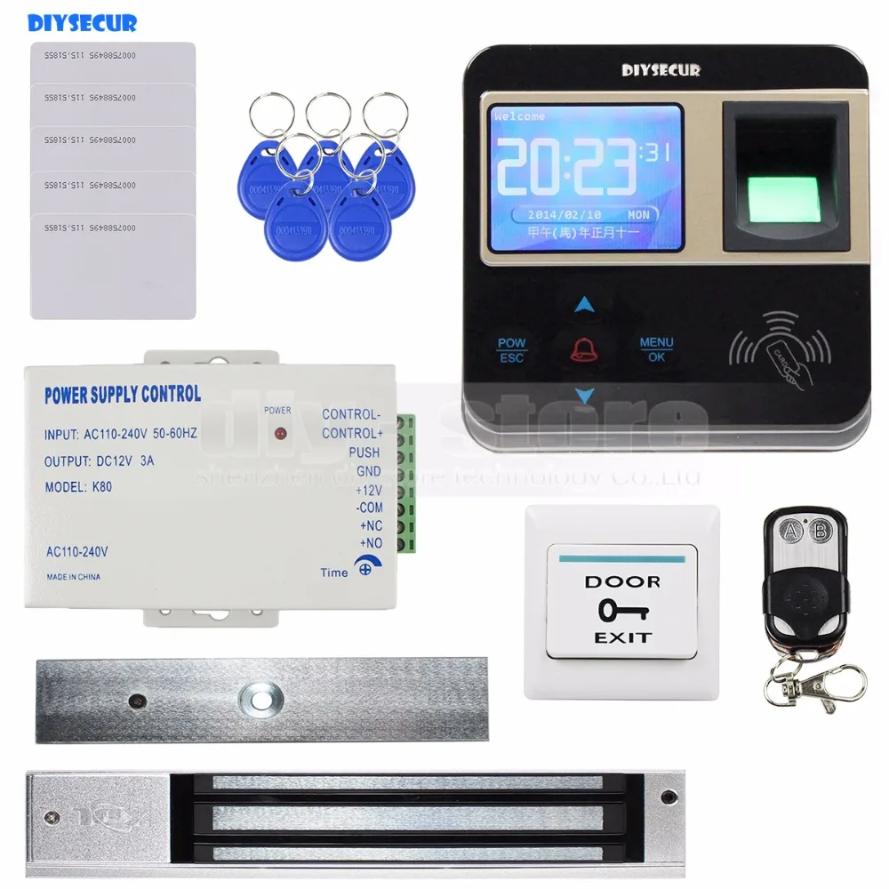 DIYSECUR Fingerprint ID Card Reader 125KHz Door Access Control System + 280kg Magnetic Lock Kit
DIYSECUR Fingerprint ID Card Reader 125KHz Door Access Control System + 280kg Magnetic Lock Kit