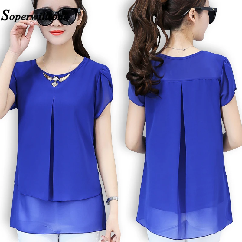 2018 New Blouse Shirt Summer Style Women Blouses Multi Colors Casual Tops O-Neck Short Sleeve Chiffon Shirt Blusas Femininas Top
2018 New Blouse Shirt Summer Style Women Blouses Multi Colors Casual Tops O-Neck Short Sleeve Chiffon Shirt Blusas Femininas Top