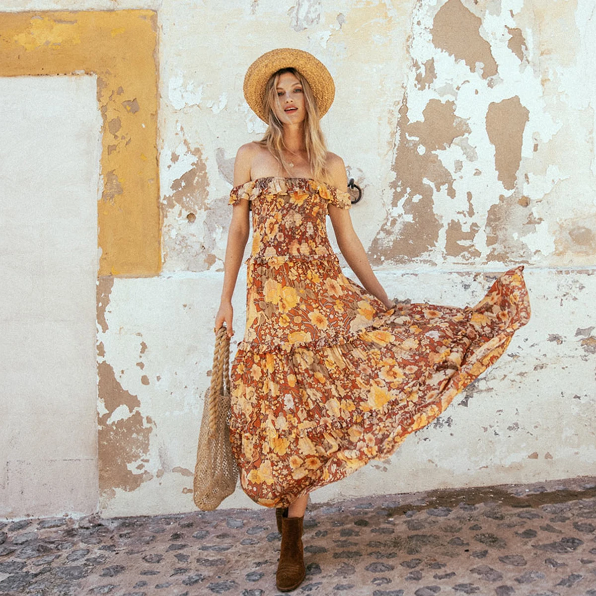 Orange Floral Maxi Dress Women Summer Clothes 2019 Off Shoulder Vintage Sexy Dresses Boho Print Beach Party Hippie Long Dress
Orange Floral Maxi Dress Women Summer Clothes 2019 Off Shoulder Vintage Sexy Dresses Boho Print Beach Party Hippie Long Dress