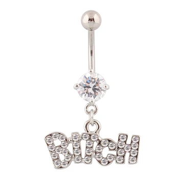 Belly button rings Wholesale navel rings abc BITCH 14G Surgical Steel bar Piercing Body Jewelry Nickel-free
Belly button rings Wholesale navel rings abc BITCH 14G Surgical Steel bar Piercing Body Jewelry Nickel-free