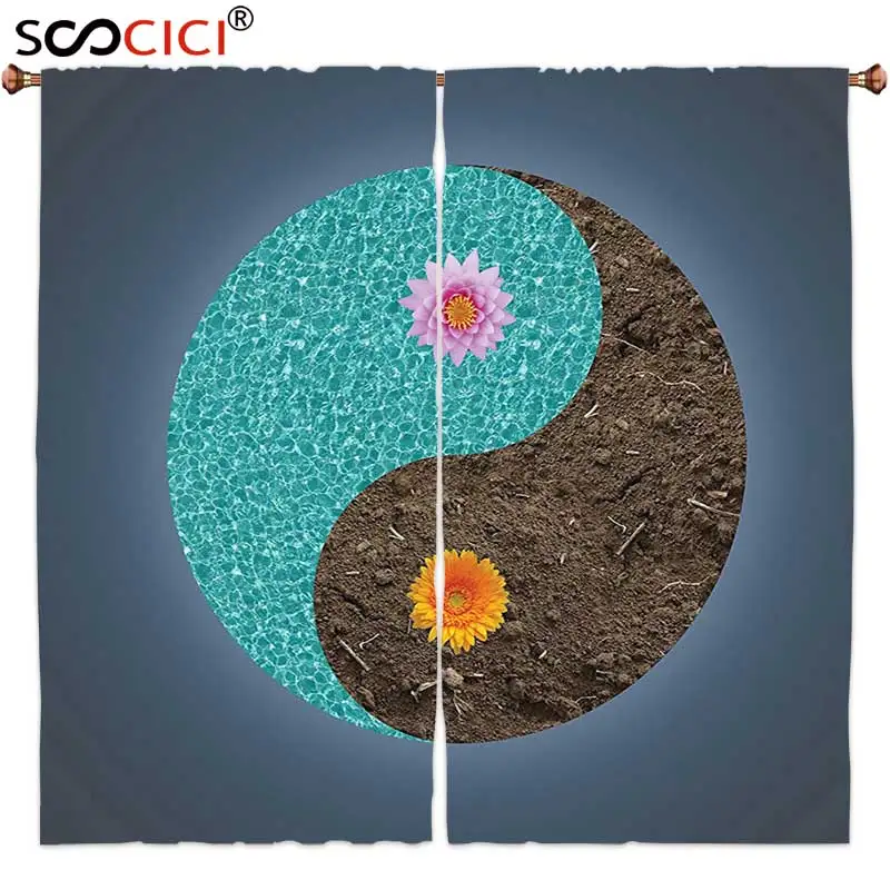 Window Curtains Treatments 2 Panels,Yoga Decor Yin Yang Image with Flowers Peace Balance in Earth Opposite Contrary Forces Art
Window Curtains Treatments 2 Panels,Yoga Decor Yin Yang Image with Flowers Peace Balance in Earth Opposite Contrary Forces Art