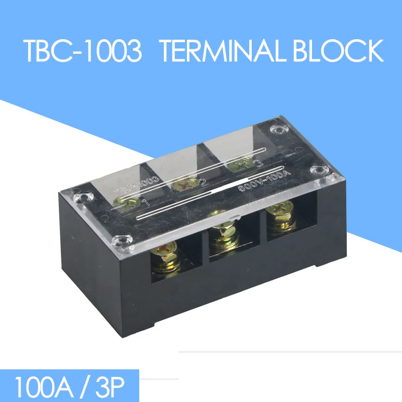 TBC-1003 100A 3P 600V 6 screws connector terminal block board wire wiring connectors fixed terminals Group pin header
TBC-1003 100A 3P 600V 6 screws connector terminal block board wire wiring connectors fixed terminals Group pin header