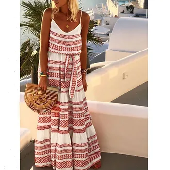 Salidas de playa para mujer 2019 hot Women Plus Size Striped Spaghetti Strap Beach Dress Loose Sexy Maxi Dress sukienki plazowe
Salidas de playa para mujer 2019 hot Women Plus Size Striped Spaghetti Strap Beach Dress Loose Sexy Maxi Dress sukienki plazowe