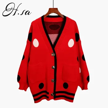 HSA Women Cardigans 2018 Autumn Winter Long Knite Sweater Cardigans Poncho Oversize Dots Cardigans Single Breasted Sweater
HSA Women Cardigans 2018 Autumn Winter Long Knite Sweater Cardigans Poncho Oversize Dots Cardigans Single Breasted Sweater