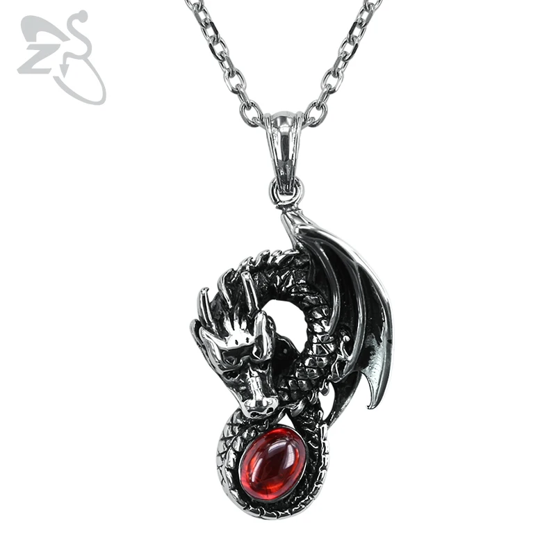 ZS 316L Stainless Steel Neckalce for Men Dragon Pendant with Red/Black CZ Stone Punk Necklace Biker Jewelry Accessories Gifts
ZS 316L Stainless Steel Neckalce for Men Dragon Pendant with Red/Black CZ Stone Punk Necklace Biker Jewelry Accessories Gifts