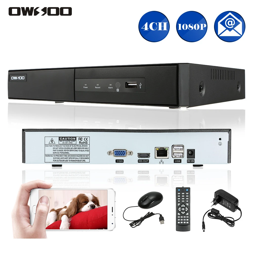 OWSOO HD 1080P 4CH NVR CCTV Network Video Recorder P2P Motion Detection Onvif NVR Recorder For CCTV Security IP Camera System
OWSOO HD 1080P 4CH NVR CCTV Network Video Recorder P2P Motion Detection Onvif NVR Recorder For CCTV Security IP Camera System