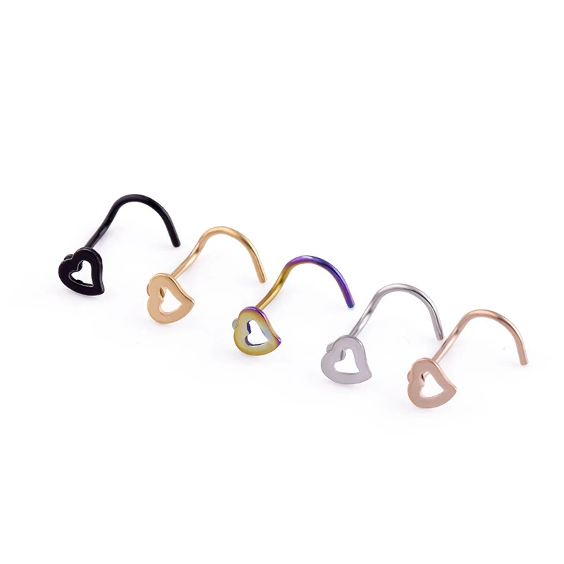 7 Colors Body Jewelry Hollow Heart Stainless Steel Corner Nose Screw Rings Studs Piercing Nail Fashion Jewelry
7 Colors Body Jewelry Hollow Heart Stainless Steel Corner Nose Screw Rings Studs Piercing Nail Fashion Jewelry