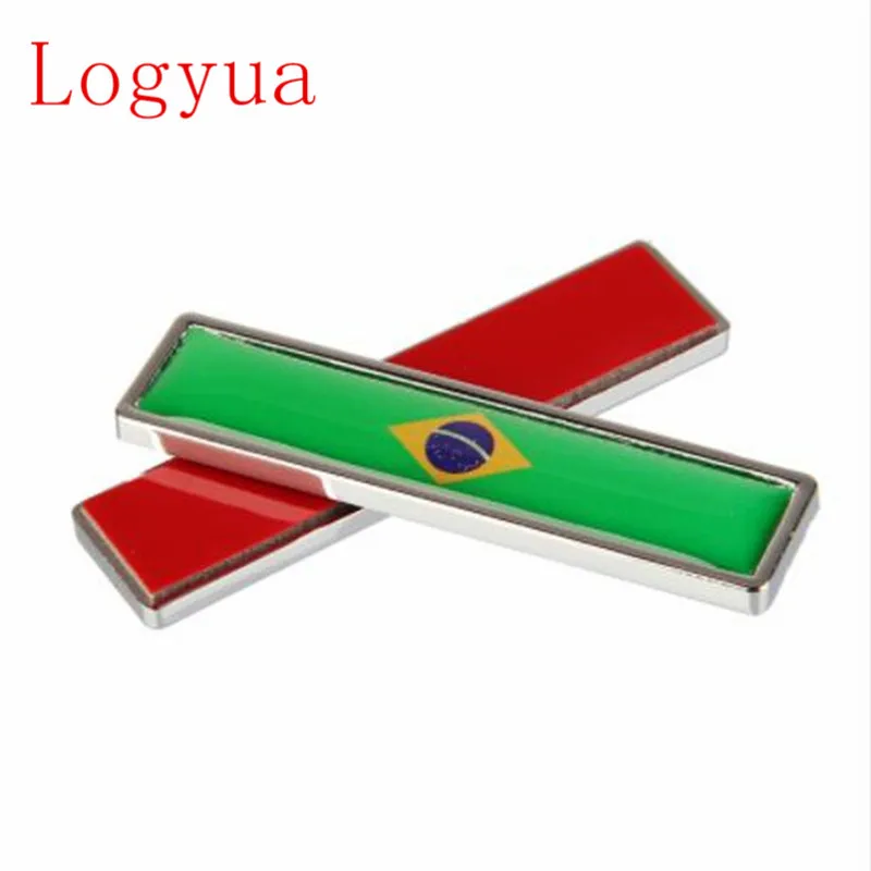 

20Pcs/Lot Metal Nation Flag Car Sticker Emblem Badge For UK USA Italy Russia France Germany Spain Portugal Canada Brazil Flags