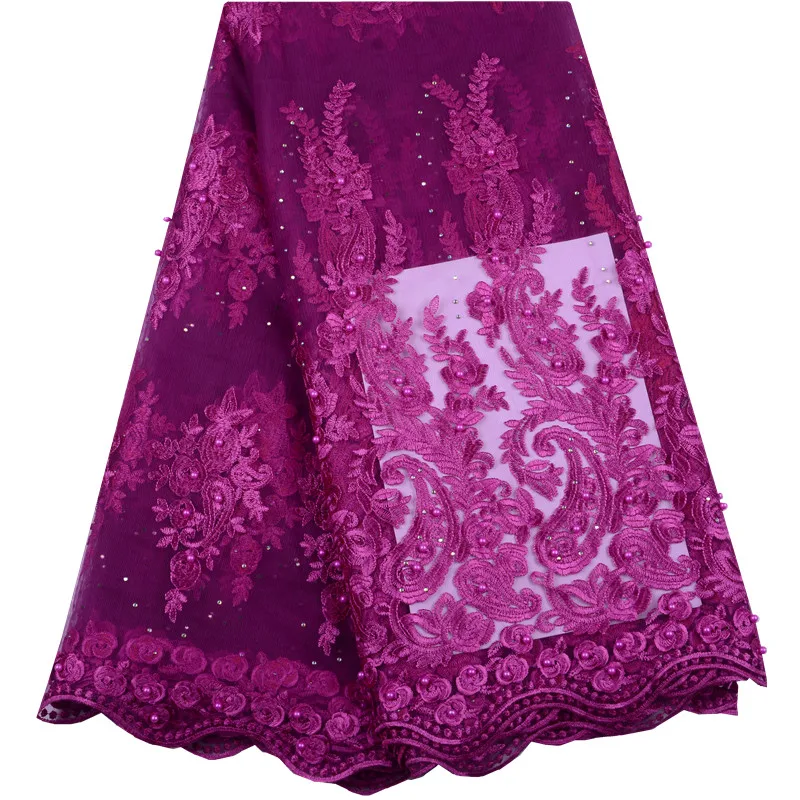High Quality Nigeria Lace Fabrics 2019 Rose Red French Net Lace African Tulle Mesh Lace Fabric With Beaded For Party S1492
High Quality Nigeria Lace Fabrics 2019 Rose Red French Net Lace African Tulle Mesh Lace Fabric With Beaded For Party S1492