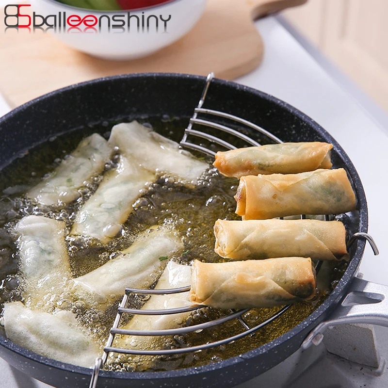 BalleenShiny Semi-circular Oil Drain Rack Kitchen Frying Pan French Fries Fried Chicken Leg Meatballs Oil Filter Holder Gadgets
BalleenShiny Semi-circular Oil Drain Rack Kitchen Frying Pan French Fries Fried Chicken Leg Meatballs Oil Filter Holder Gadgets