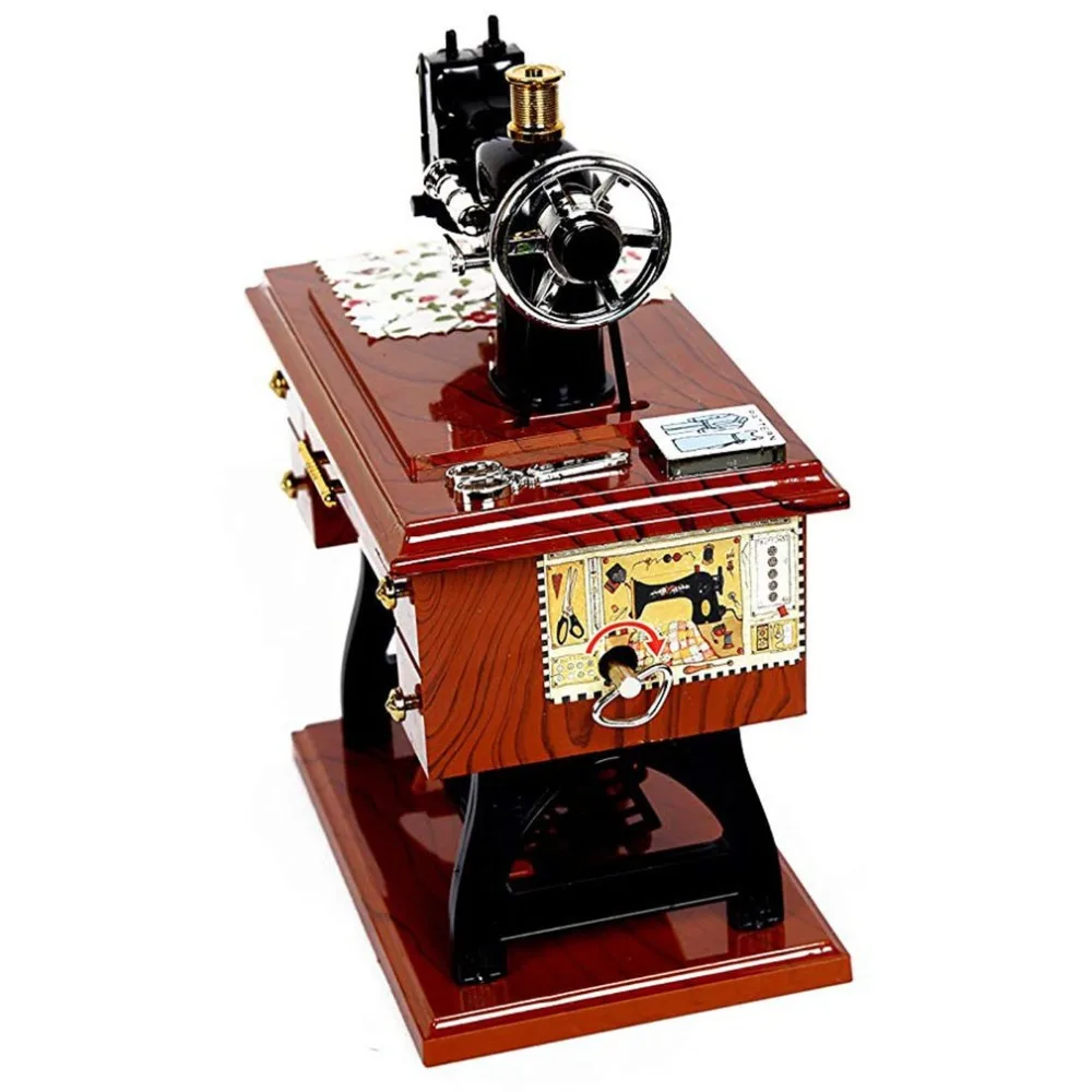 Animated Antique Sewing Machine Tabletop Music Box Complete with Fabric Scissors and Treadle Pedal Plays Fur Elise Music Box
Animated Antique Sewing Machine Tabletop Music Box Complete with Fabric Scissors and Treadle Pedal Plays Fur Elise Music Box