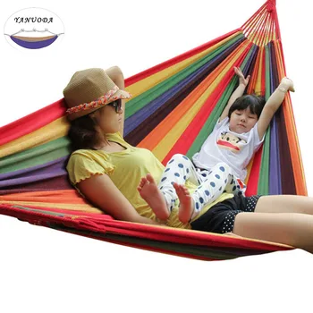 High Strength Portable Hammock 200*150cm Backpacking Hiking, Woven Cotton Fabric Rainbow Color Lattice Striped Camping Furniture
High Strength Portable Hammock 200*150cm Backpacking Hiking, Woven Cotton Fabric Rainbow Color Lattice Striped Camping Furniture