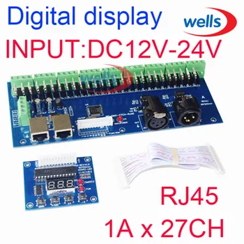 27CH DMX512 met RJ45 controller DC12-24V digitale tube display,constante spanning gemeenschappelijke anode voor RGB controller
27CH DMX512 met RJ45 controller DC12-24V digitale tube display,constante spanning gemeenschappelijke anode voor RGB controller