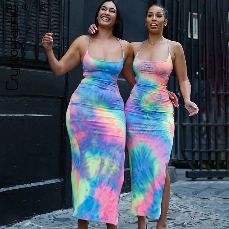Cryptographic Fashion Tie dye Spaghetti Strap Sexy Backless Split Dress Women Summer Bandage Sleeveless Long Dresses Party Club
Cryptographic Fashion Tie dye Spaghetti Strap Sexy Backless Split Dress Women Summer Bandage Sleeveless Long Dresses Party Club