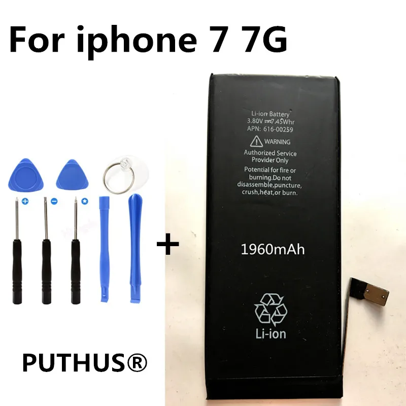 

New For iphone 7 battery 0 Cycle 3.8V 1960Mah Internal Li-ion battery Replacement Battery for iphone 7 7G high quality