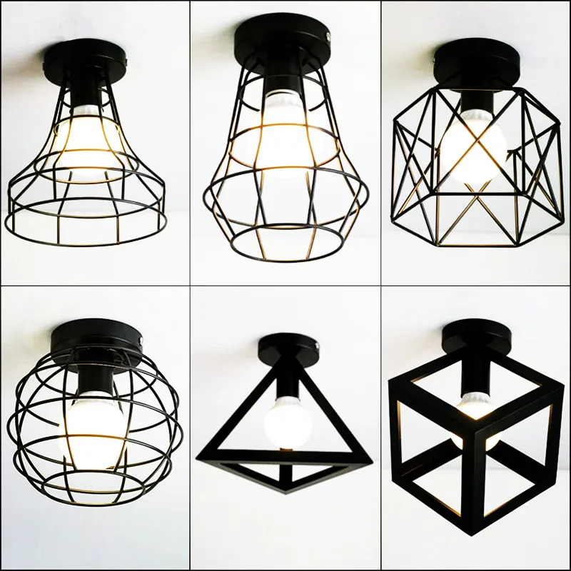 Vintage Iron Black Cage E27 Ceiling Light Personality Creative Balcony Aisle Ceiling Lamp For Restaurant Bar Cafe Apartment
Vintage Iron Black Cage E27 Ceiling Light Personality Creative Balcony Aisle Ceiling Lamp For Restaurant Bar Cafe Apartment