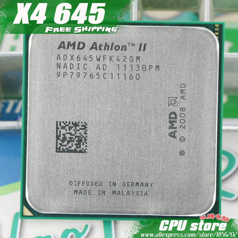 Процессор AMD Athlon II X4 645 четырехъядерный (3 1 ГГц/L2 2M /95 Вт/2000 ГГц) разъем am3 am2 +