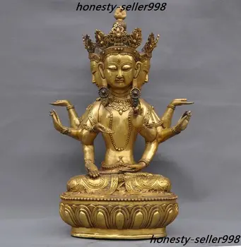 christmas 20" Old Tibetan Bronze gilt 3 Head 8 Arms Namgyalma&Ushnishavijaya Buddha Statue halloween
christmas 20" Old Tibetan Bronze gilt 3 Head 8 Arms Namgyalma&Ushnishavijaya Buddha Statue halloween