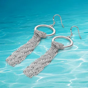 Fashion popular women's earrings, 925 sterling silver earrings, long tassels Drop Earrings sparkling.drop earrings. Women earrin
Fashion popular women's earrings, 925 sterling silver earrings, long tassels Drop Earrings sparkling.drop earrings. Women earrin