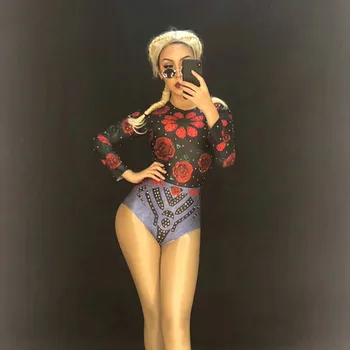 Birthday Party Sparkly Rhinestones Red Flowers Sexy Bodysuit Women Stage Performance Dance Leotard Costume Nightclub Singer Wear
Birthday Party Sparkly Rhinestones Red Flowers Sexy Bodysuit Women Stage Performance Dance Leotard Costume Nightclub Singer Wear