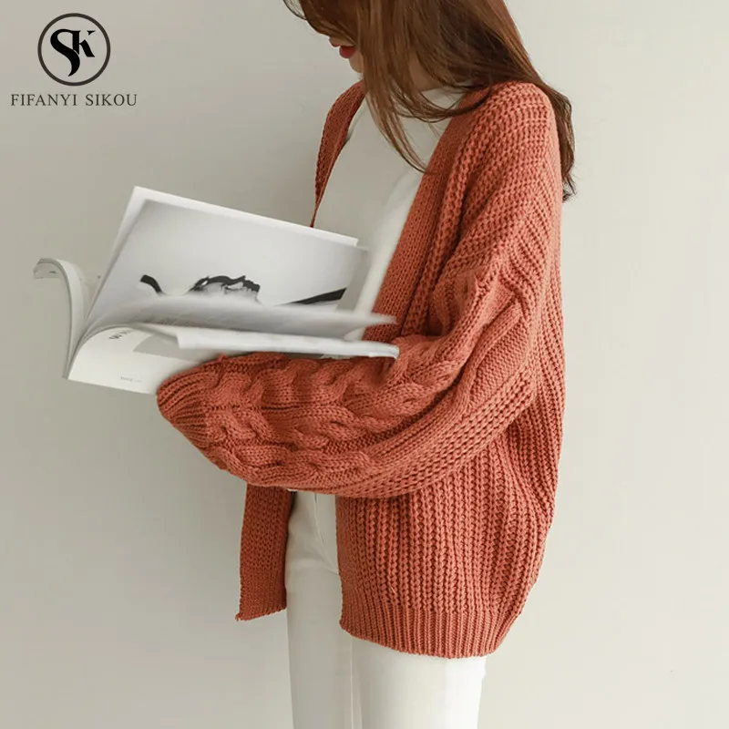 2018 Autumn winter New Korean Fashion Thicken Korean Knitting Sweater women Loose Casual Plus size Cardigan coat Female LGP707
2018 Autumn winter New Korean Fashion Thicken Korean Knitting Sweater women Loose Casual Plus size Cardigan coat Female LGP707