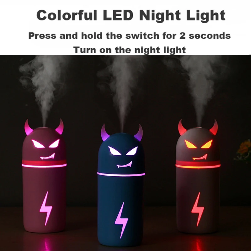 2019 Drop Shpping LED Devil Shape USB Humidifier Mist Maker Aroma Diffuser Portable Universal Respirator Breathing Lamp
2019 Drop Shpping LED Devil Shape USB Humidifier Mist Maker Aroma Diffuser Portable Universal Respirator Breathing Lamp