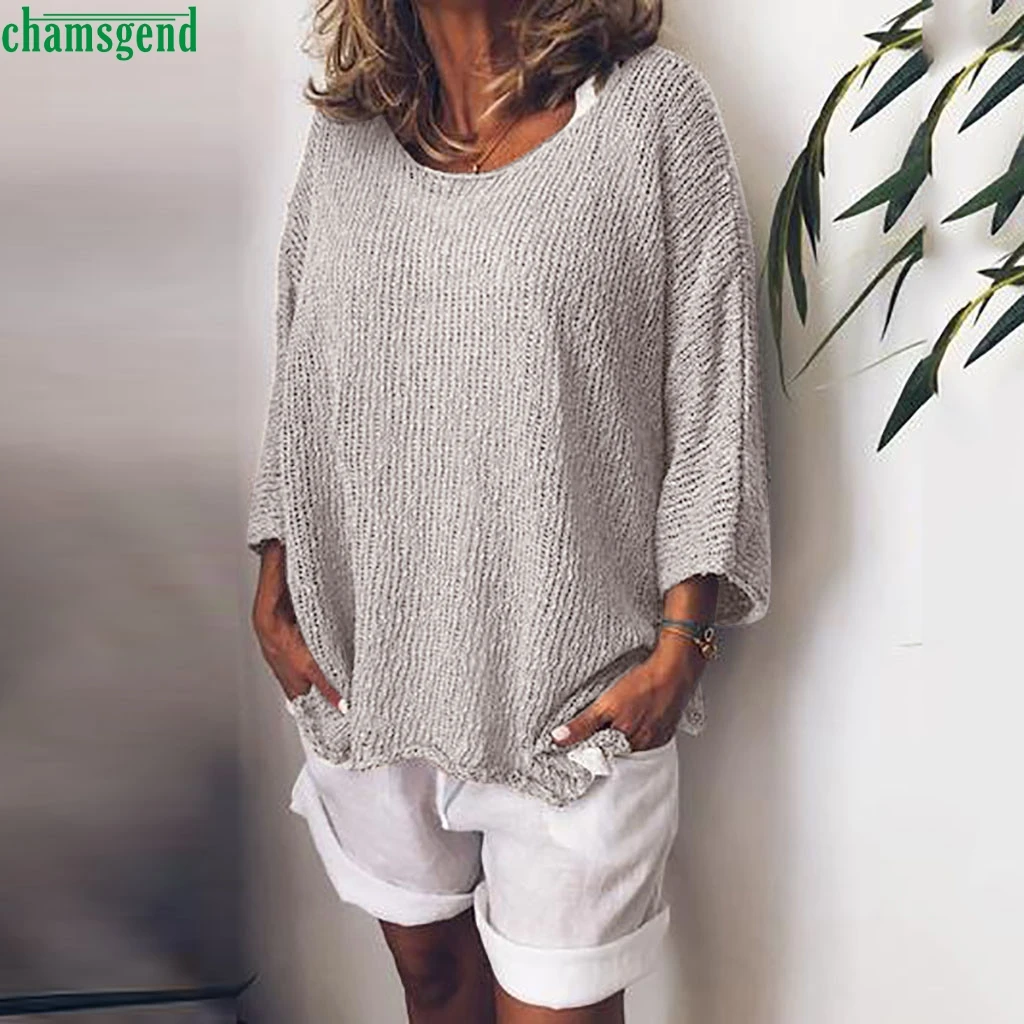 Chamsgend Women's Autumn Loose Tops Round Neck Three Quarter Sleeve Sweater Casual Home Style Cozy Sweaters Chandails Femmes
Chamsgend Women's Autumn Loose Tops Round Neck Three Quarter Sleeve Sweater Casual Home Style Cozy Sweaters Chandails Femmes