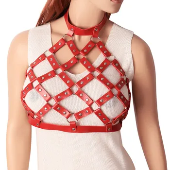 Hollow Out Leather Red Sexy Lingerie Chest Belt Top Cage Pastel Goth Punk Adjustable Dance Festival Rave Women Body Harness Bra
Hollow Out Leather Red Sexy Lingerie Chest Belt Top Cage Pastel Goth Punk Adjustable Dance Festival Rave Women Body Harness Bra