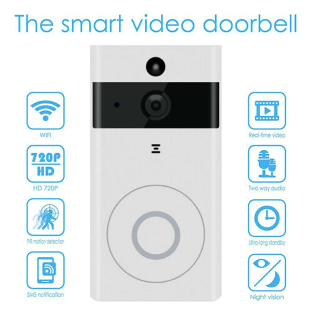 D7 Smart WiFi Doorbell IR Camera Video HD Wireless Remote Door Bell CCTV Chime Phone APP Home Security
D7 Smart WiFi Doorbell IR Camera Video HD Wireless Remote Door Bell CCTV Chime Phone APP Home Security