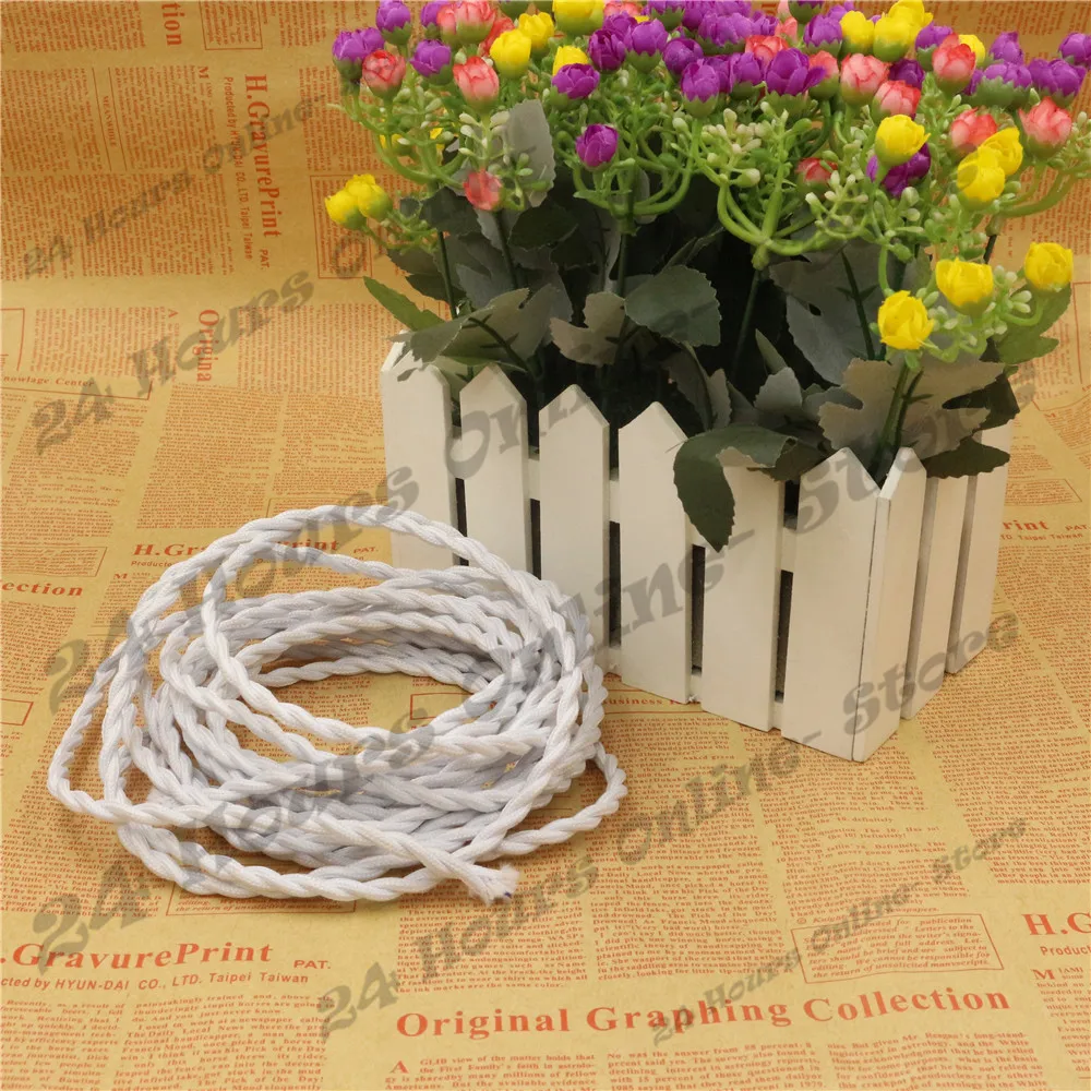 White Color - 5m/lot 2x0.75 Vintage Rope Wire Twisted Cable Retro Braided Electrical Wire Fabric Wire DIY Pendant Lamp Wire Lamp
White Color - 5m/lot 2x0.75 Vintage Rope Wire Twisted Cable Retro Braided Electrical Wire Fabric Wire DIY Pendant Lamp Wire Lamp