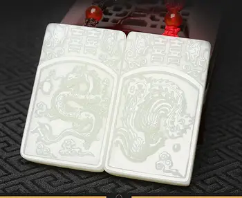 Fine Jewelry Couples Jade pendant A pair of natural hetian Jade Dragon and Phoenix pendant
Fine Jewelry Couples Jade pendant A pair of natural hetian Jade Dragon and Phoenix pendant