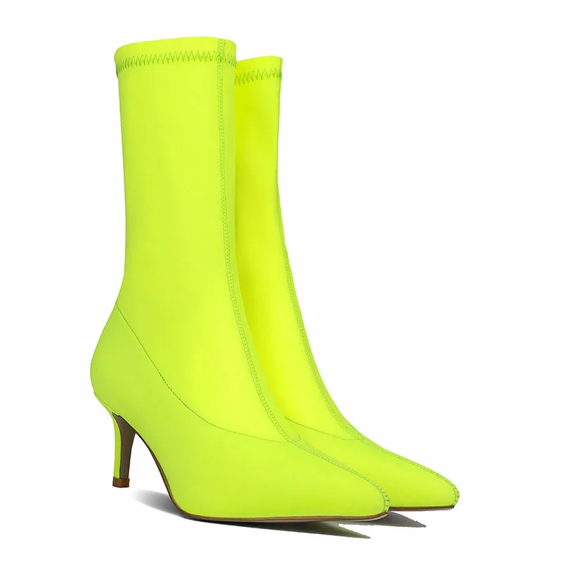 US4-11 Womens Pointed Toe Socks Tube Stretchy Mid Calf Boots High Stilettos Heel Sexy Pull On Shoes Slim 3Colors Plus Size A1089
US4-11 Womens Pointed Toe Socks Tube Stretchy Mid Calf Boots High Stilettos Heel Sexy Pull On Shoes Slim 3Colors Plus Size A1089