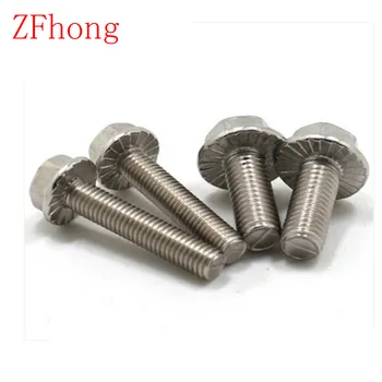 100pcs/lot DIN6921 M5*8/10/12/16/20/25/30/35/40 Stainless steel hex flange bolt serrated flanged bolt
100pcs/lot DIN6921 M5*8/10/12/16/20/25/30/35/40 Stainless steel hex flange bolt serrated flanged bolt