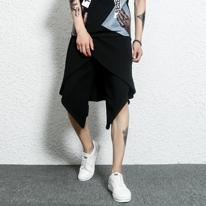 High Street Hip Hop Men Fashion Skirt Shorts 2 Layers Splice Male Casual Harem Shorts Cotton Short Trousers
High Street Hip Hop Men Fashion Skirt Shorts 2 Layers Splice Male Casual Harem Shorts Cotton Short Trousers