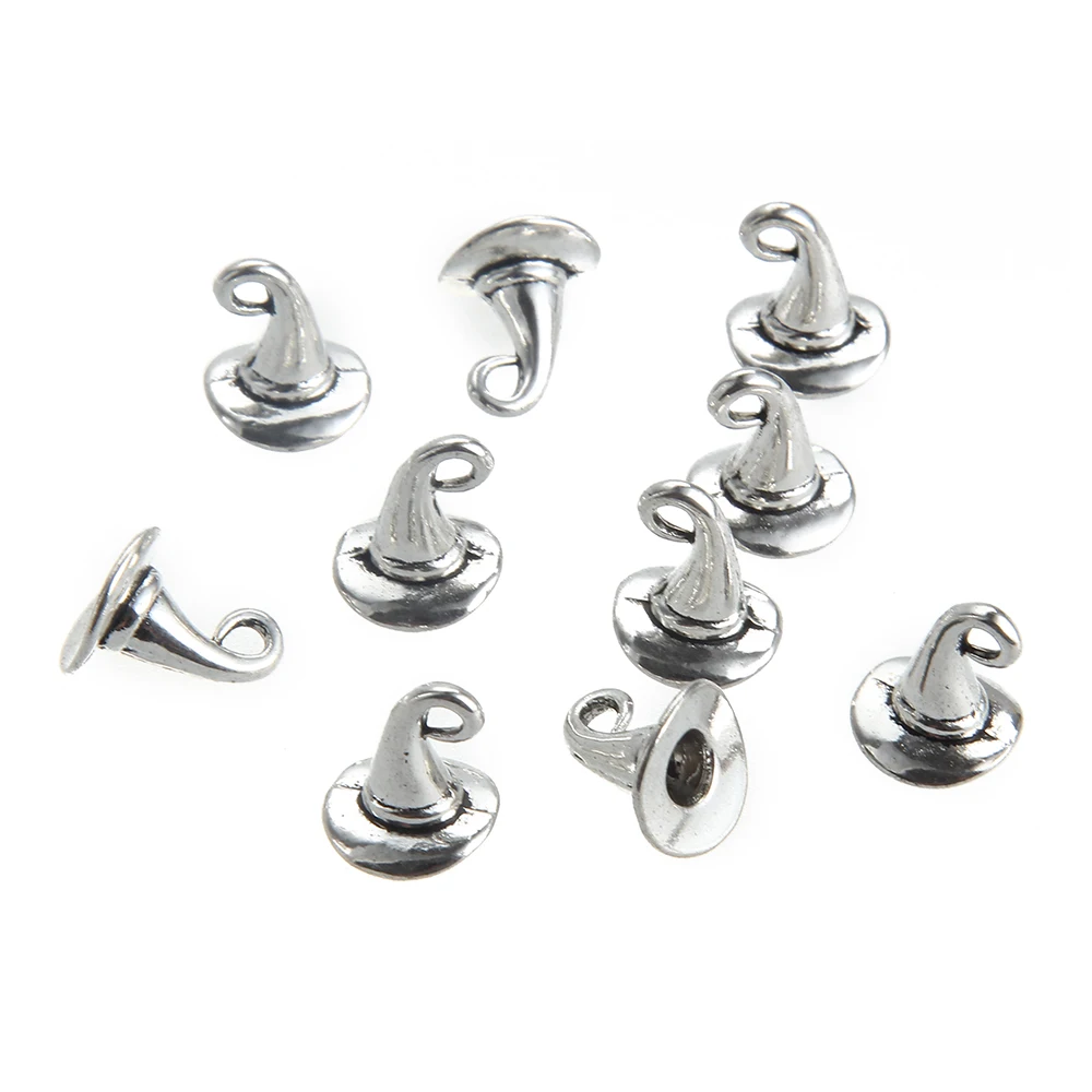 QIBEI 10pcs 12*10mm Vintage silver halloween witches wizard Pendant Wizard hat Tibetan Silver bead charms Pendants fit bracelet
QIBEI 10pcs 12*10mm Vintage silver halloween witches wizard Pendant Wizard hat Tibetan Silver bead charms Pendants fit bracelet