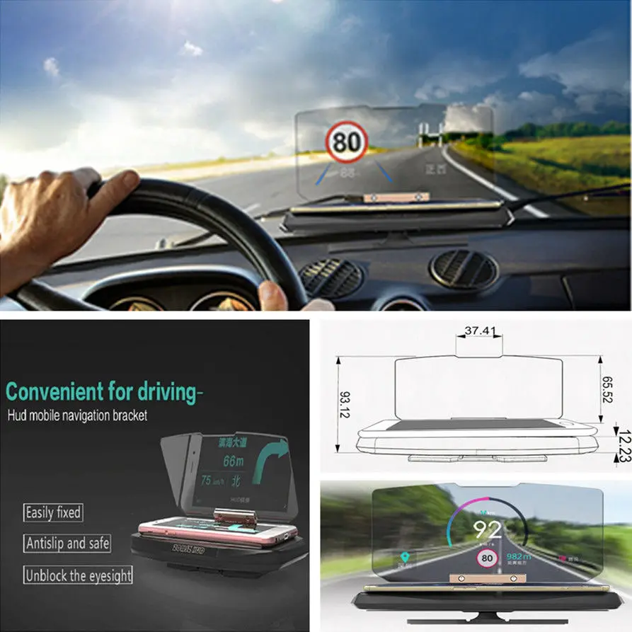 

GULYNN New Design Universal mobile phone support Navigation Mount Car GPS HUD Head Up support Projection Display Holder OEM