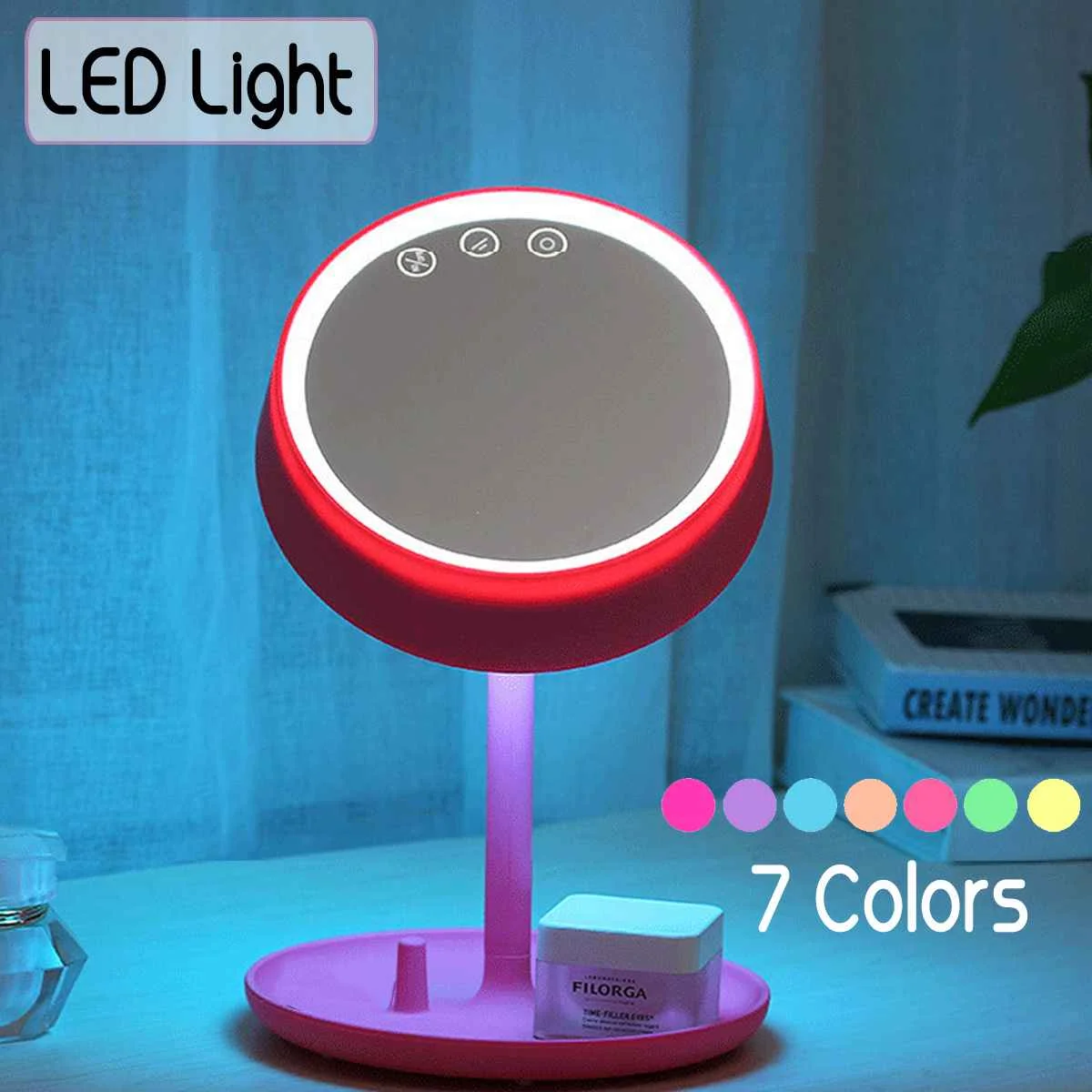 USB LED Lamp Touchs Control 7 Color Changing Table Night Light 4 In 1 Smart Beauty Makeup Mirror Wireless bluetooth Speaker
USB LED Lamp Touchs Control 7 Color Changing Table Night Light 4 In 1 Smart Beauty Makeup Mirror Wireless bluetooth Speaker