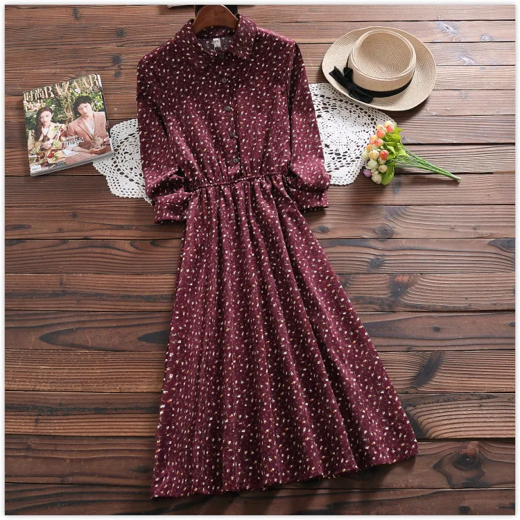 New Mori Girl Spring Women Long Dress Floral Print Casual Vintage Lady Midi Dress Elegant Kawaii Corduroy Chic Cute Dress PV261
New Mori Girl Spring Women Long Dress Floral Print Casual Vintage Lady Midi Dress Elegant Kawaii Corduroy Chic Cute Dress PV261
