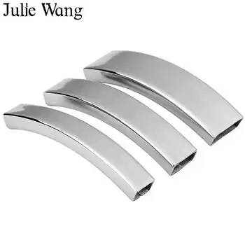 Julie Wang 5pcs Silver Curved Arcuated Tube Beads Stainless Steel Rectangle Connectors Cord Necklace Bracelet Jewelry Making
Julie Wang 5pcs Silver Curved Arcuated Tube Beads Stainless Steel Rectangle Connectors Cord Necklace Bracelet Jewelry Making
