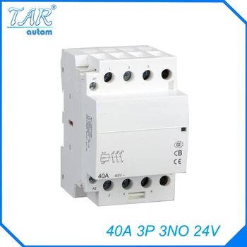 Modular three pole household small AC contactor Household AC Power Contactor Modular 40A 3P 3NO 24V
Modular three pole household small AC contactor Household AC Power Contactor Modular 40A 3P 3NO 24V