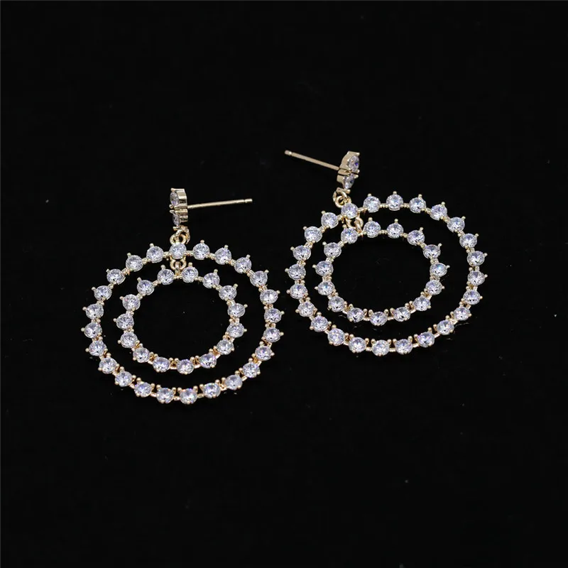 AOTEMAN Fashion Earrings Drop Earring High Quality Double Round Crystals Cubic Zirconia Charm for Women Party Gift Free Shipping
AOTEMAN Fashion Earrings Drop Earring High Quality Double Round Crystals Cubic Zirconia Charm for Women Party Gift Free Shipping
