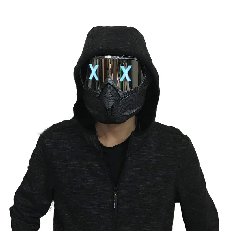 LED Light Mask Half Face Masks Halloween Cosplay DJ Party Prop Cool Gift