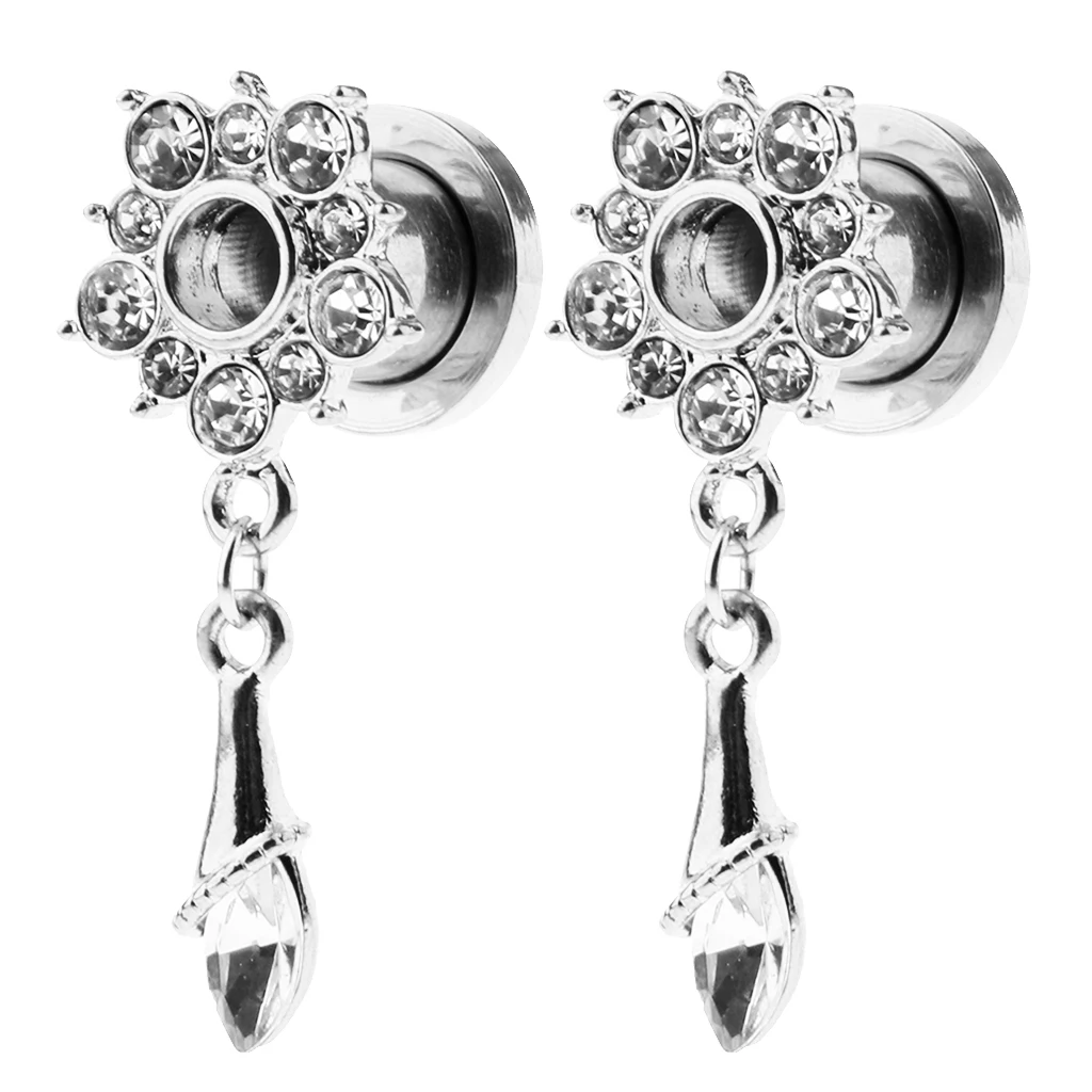1 Pair Women Stainless Steel Crystal Earrings Gauges Tunnels 0G / 00G Plugs Kit Dangle Ear Stretching Kit Piercing Jewelry
1 Pair Women Stainless Steel Crystal Earrings Gauges Tunnels 0G / 00G Plugs Kit Dangle Ear Stretching Kit Piercing Jewelry