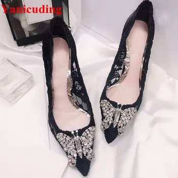 Animal Butterfly Pattern Crystal Decor Flower Lace Shoes Pointed Toe Shallow Wedding Nightclub Runway Women Star Pumps Hot Brand
Animal Butterfly Pattern Crystal Decor Flower Lace Shoes Pointed Toe Shallow Wedding Nightclub Runway Women Star Pumps Hot Brand
