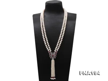 Handmade Charming 27-inch long sweater chain 8.5-10mm White Color Rhinestone Garnet Natural Freshwater Pearl Necklace
Handmade Charming 27-inch long sweater chain 8.5-10mm White Color Rhinestone Garnet Natural Freshwater Pearl Necklace
