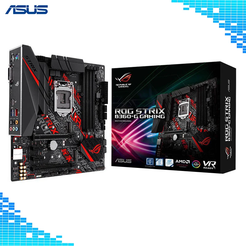 Asus ROG STRIX B360-G GAMING Desktop Motherboard Intel B360 Chipset Socket LGA 1151 8th GenCore i7/i5/i3/Pentium/Celeron
Asus ROG STRIX B360-G GAMING Desktop Motherboard Intel B360 Chipset Socket LGA 1151 8th GenCore i7/i5/i3/Pentium/Celeron