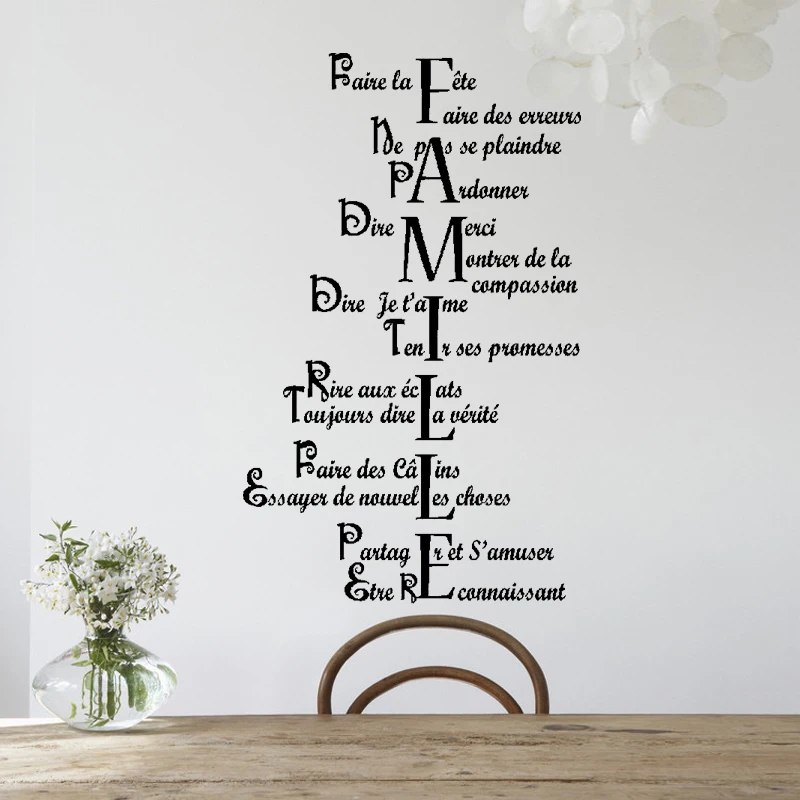 French family motto Sticker Restaurant Kitchen Removable Vinyl Wall Stickers DIY Home Decor Waterproof Wallpaper JG1544
French family motto Sticker Restaurant Kitchen Removable Vinyl Wall Stickers DIY Home Decor Waterproof Wallpaper JG1544